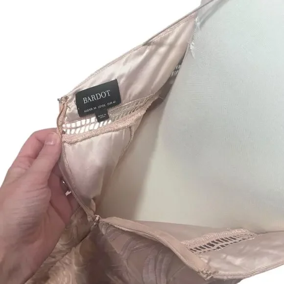 Bardot Hana Lace Halter Cocktail Dress in Soft Pink - Size L (10) - Picture 6 of 7